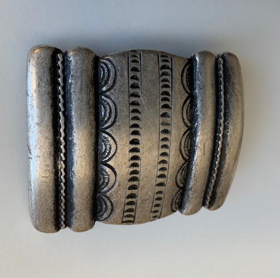 Engraved Rectangular Belt Buckle Handmade Aesthet… - image 4