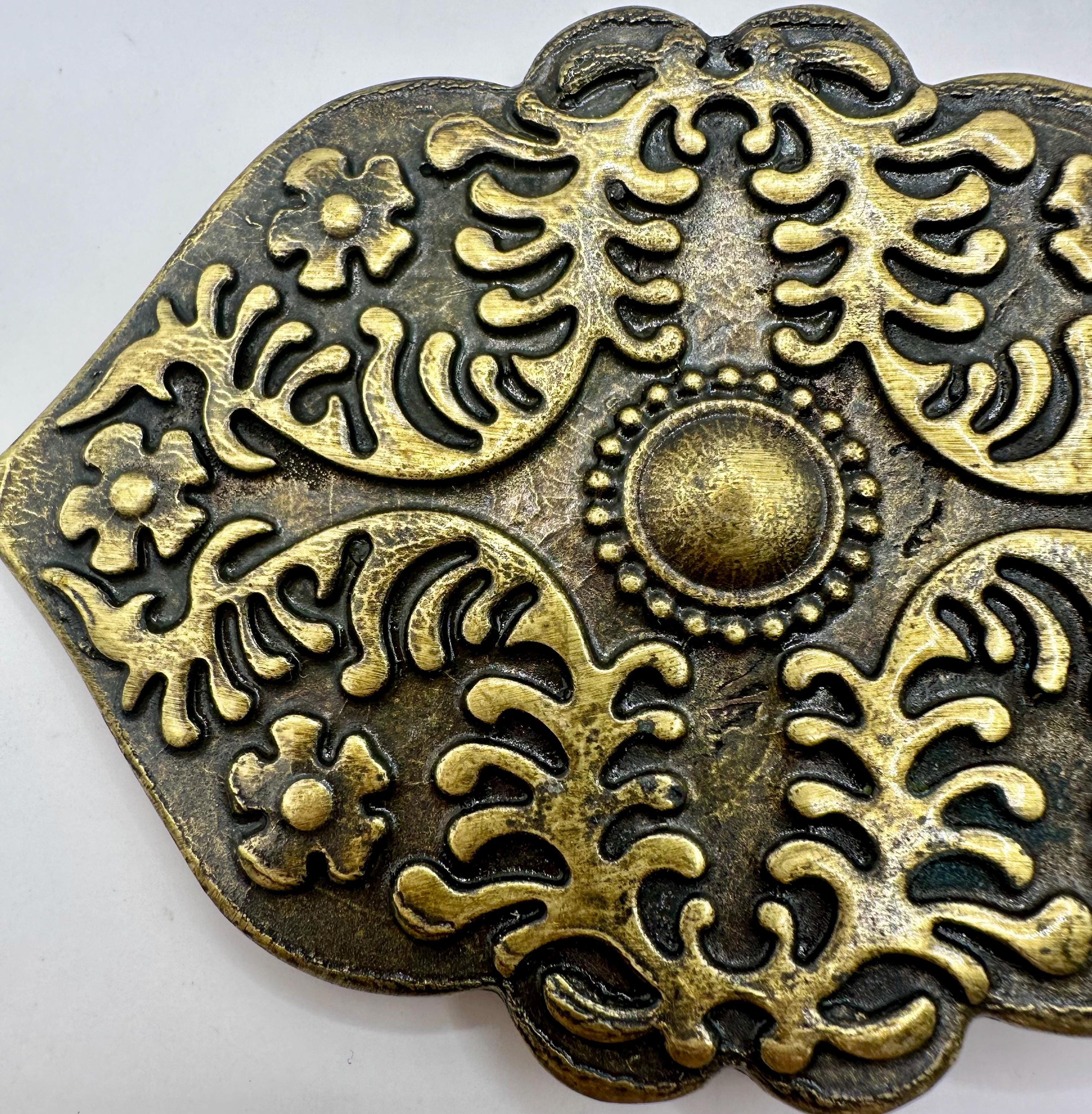 Vintage BELT Mosaic Stone Link ~ Antique Brass Octagon & Circle Boho ~ EUC DDR-Belt-623_001_5000x.jpg?v=  main image 4