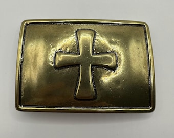 Cross Belt Buckle, Medieval Belt Buckle, High Quality, Heavy, Interchangeable, Rare, Vintage Belt Buckle, Unique, Christian, Antique Brass