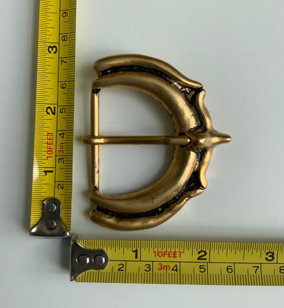 Unique End Bar Belt Buckle Gothic Vintage Gold Pl… - image 4