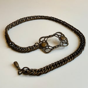 Superbe ceinture chaîne en laiton antique lourde boucle unique ceinture chaîne pour femmes artsy