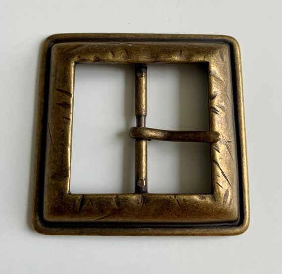 Vintage Interchangeable Square Belt Buckle Distressed Unique  display picture 2