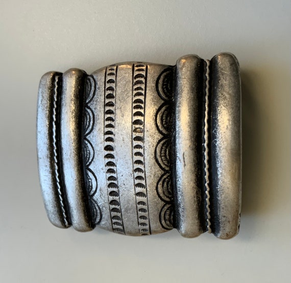 Engraved Rectangular Belt Buckle Handmade Aesthet… - image 3