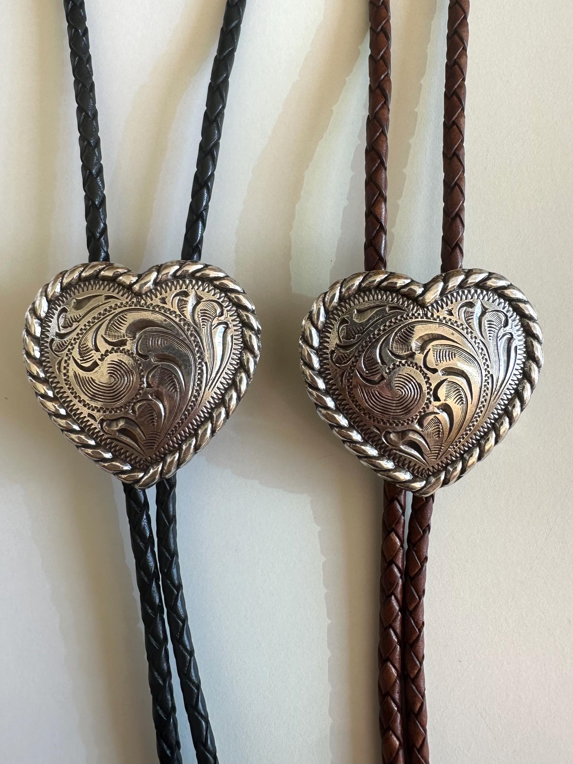 6624 3 Pcs Western Cowboy Accessoriess Set Cowboy Leather Necktie Necklace, Bolo Tie American Western Cowboy PU Leather Rope Necklace  main image 2