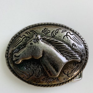 Cinturón de caballo Hebilla Antigüedad Níquel Kitsch Sketch Lindo Vaquero Occidental Vaquero