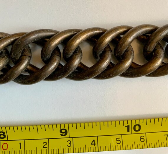 Stunning Antique Brass Chain Belt Heavy Unique Buckle Artsy  display picture 2