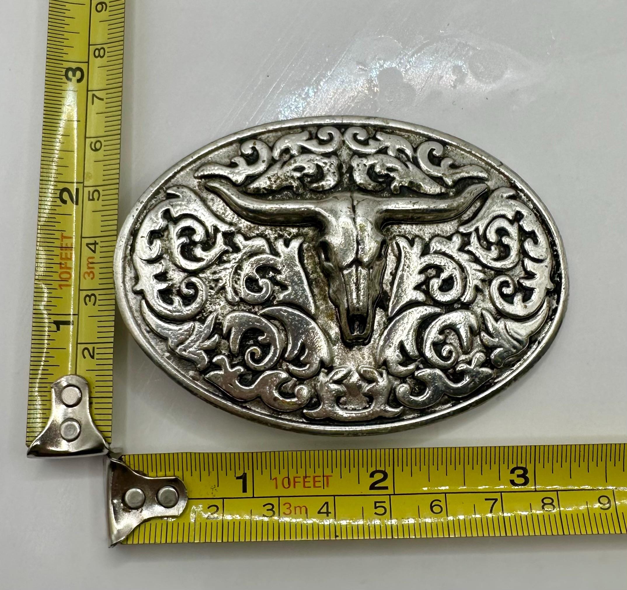 Vintage Oval Antique Brass Belt Buckle, USA Made  display picture 2