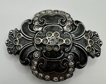 Joseph Esposito 925 Espo Cz Belt Buckle Floral Motif  display picture 2