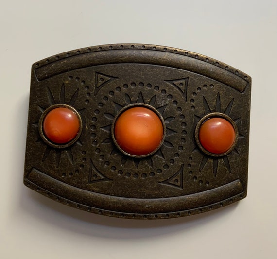 Spanish Made Vintage Rounded Rectangular Belt Buc… - image 6