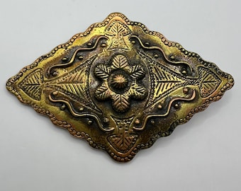 Solid Brass Wood Inlay Paisley Swirl Baroque Ornate Floral  display picture 1