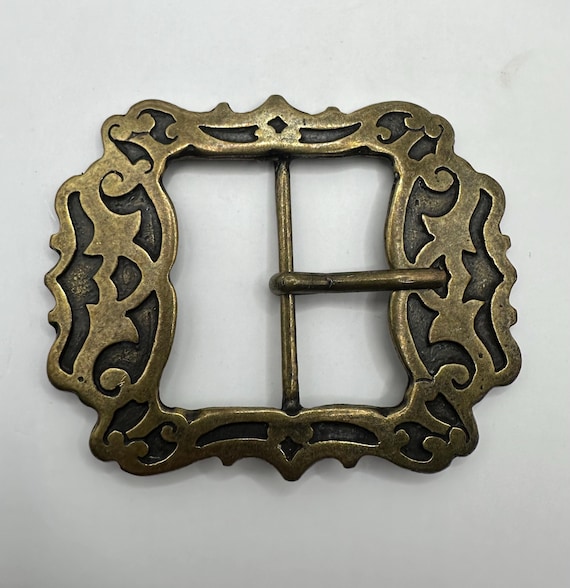 Unique Victorian Style Centre Bar Unusual Shape, Interchangeable Belt Buckle, Art Nouveau Pattern, Art Deco, Antique Brass