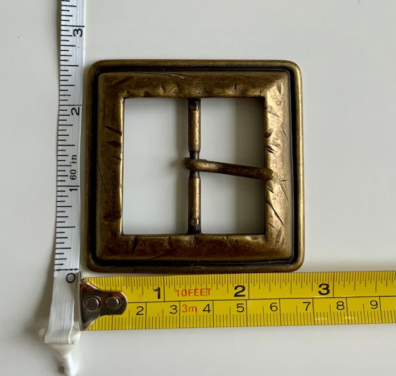 Vintage Interchangeable Square Belt Buckle Distressed Unique  display picture 3