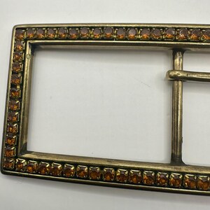 Vintage Long Rectangular Interchangeable Belt Buckle Centre Bar Orange ...