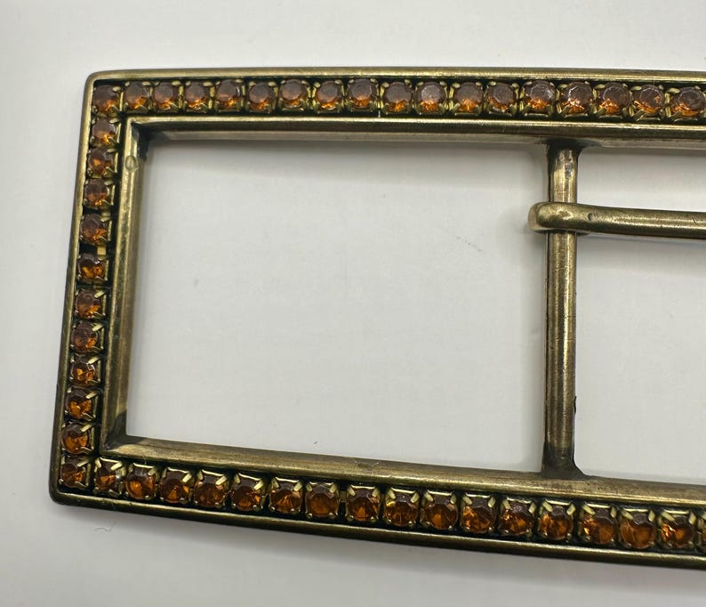 Vintage Long Rectangular Interchangeable Belt Buckle Centre Bar Orange ...