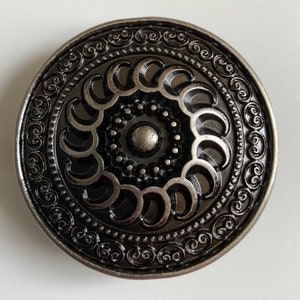 Vintage Interchangeable Circle Belt Buckle Turkish Moroccan Inspired Sun Totem Pattern Ornate Pattern Antique Nickel