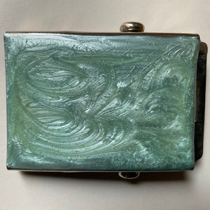 Unique Italian Aqua Sea Foam Blue Military Ratchet Belt Buckle Nickel