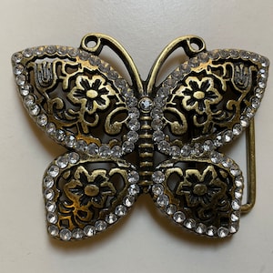 VTG 1976 Mimi Di N Gold Plated Filigree 2pc Interlocking Butterfly BELT BUCKLE Filigree Butterfly Belt Buckle - Etsy main image 4