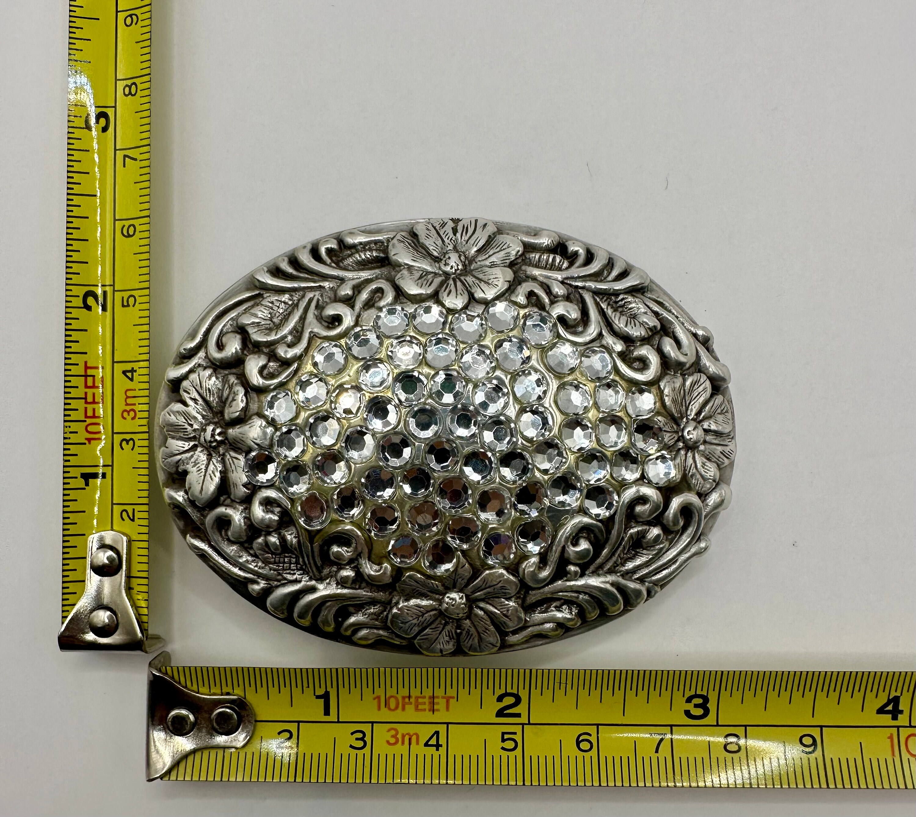 Southwestern Cowgirl Rodeo Cowboy Floral Tooled Rhinestone 