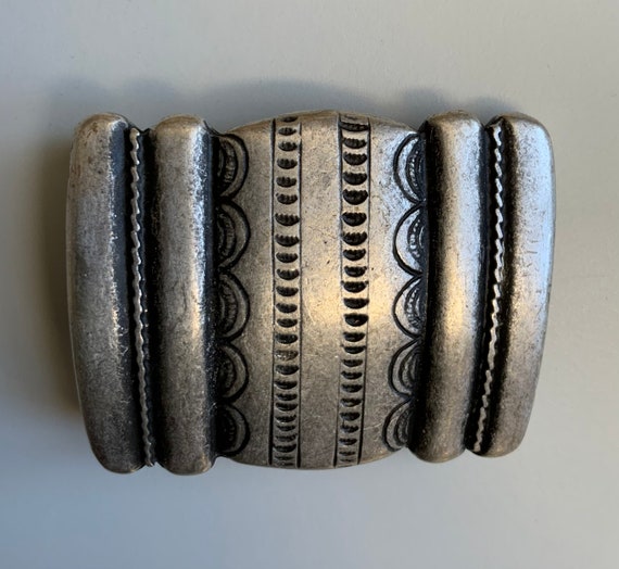 Engraved Rectangular Belt Buckle Handmade Aesthet… - image 7