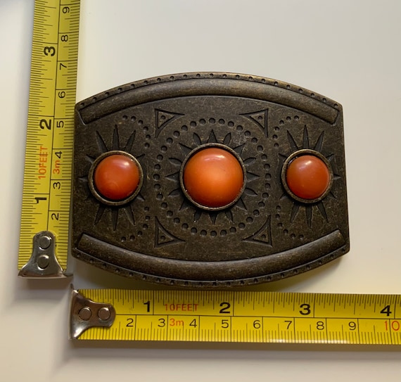 Spanish Made Vintage Rounded Rectangular Belt Buc… - image 2