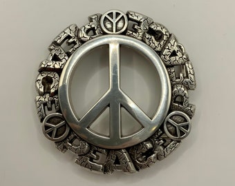 Peace sign Designer Belt buckle enamel crystal Accessories | Peace Sign Designer Belt Buckle Enamel Crystal  main image 4