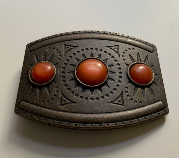 Spanish Made Vintage Rounded Rectangular Belt Buc… - image 3