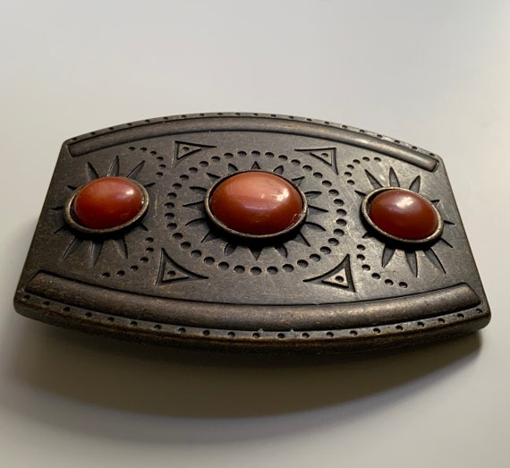 Spanish Made Vintage Rounded Rectangular Belt Buc… - image 4