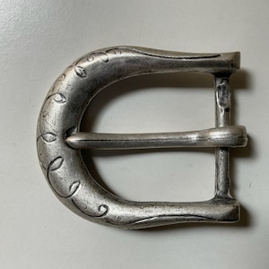 Vintage,Viking,Saxon belt buckle engraved loop detail.Old silver .