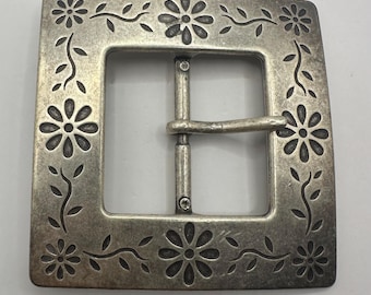 Joseph Esposito 925 Espo Cz Belt Buckle Floral Motif Designer Signed Joseph Esposito Belt Buckle 925 Espo Clear Stones Floral  main image 3