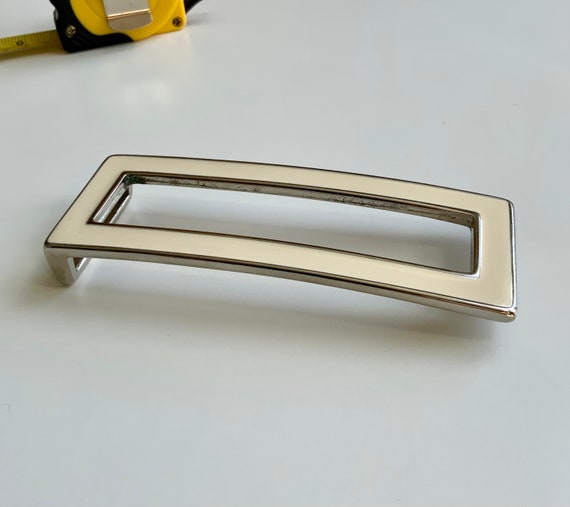 White Enamel Large Rectangle Retro Mod Vintage Be… - image 5