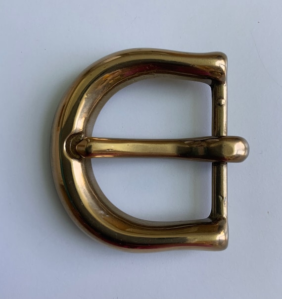 Oversized Antique Industrial Brass Buckle 10174 Antique Brass, Heel Bar Buckle, Solid Brass-LL  main image 4