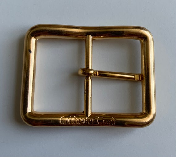 Gold Plated Wavy Centre Bar Belt Buckle Vintage C… - image 4