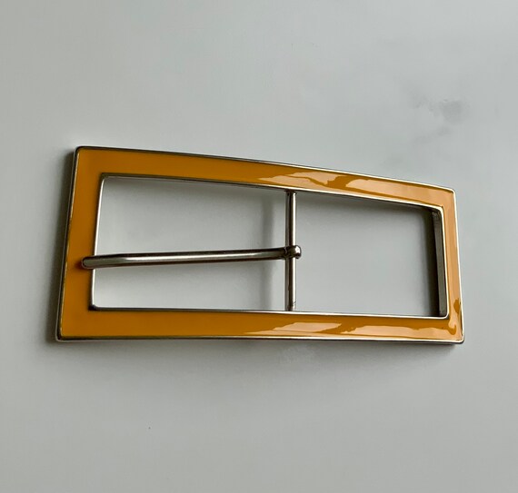 Large Primary Yellow Rectangular Centre Bar Belt … - image 3