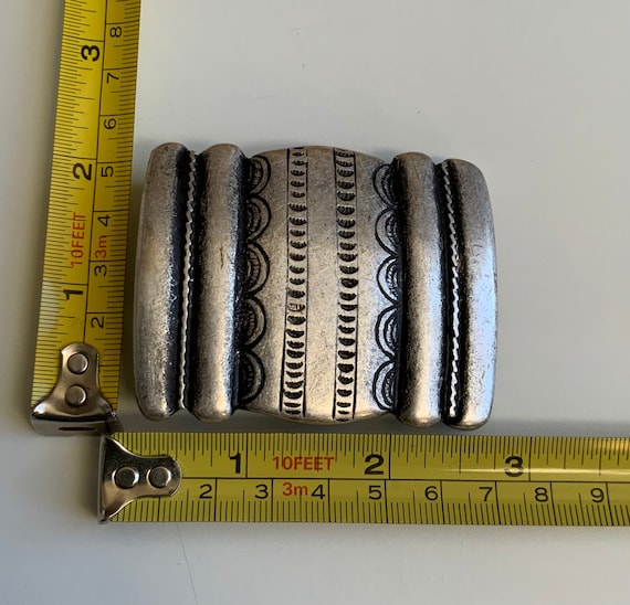 Engraved Rectangular Belt Buckle Handmade Aesthet… - image 2