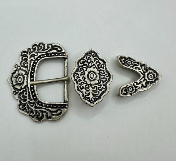 Vintage 90’s Silver Belt Buckle Stunning Classic Western Vintage Interchangeable End Bar  main image 2