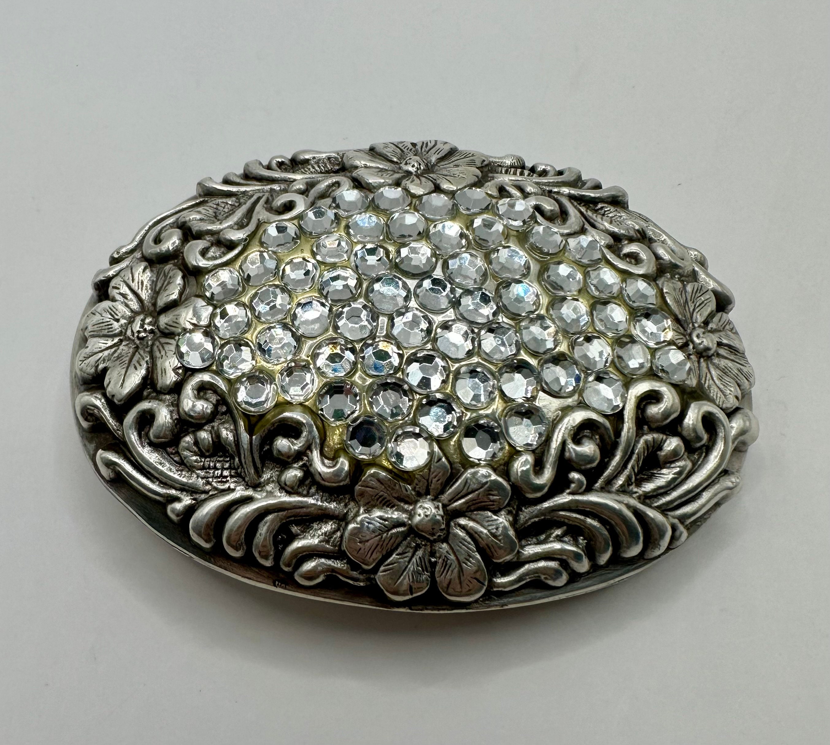 Southwestern Cowgirl Rodeo Cowboy Floral Tooled Rhinestone 