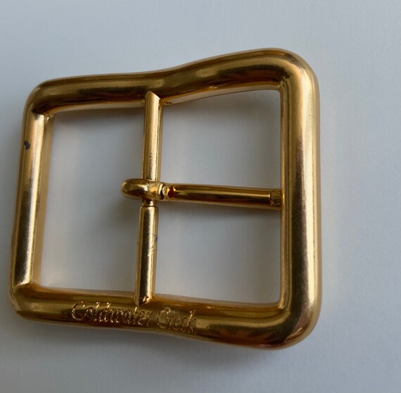 Gold Plated Wavy Centre Bar Belt Buckle Vintage C… - image 5