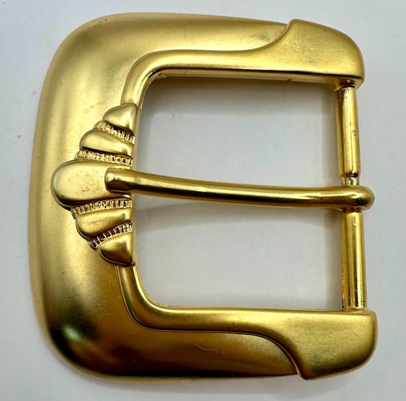 Vintage End Bar Belt Buckle, Round, Gold, Art Deco, Unique  display picture 1