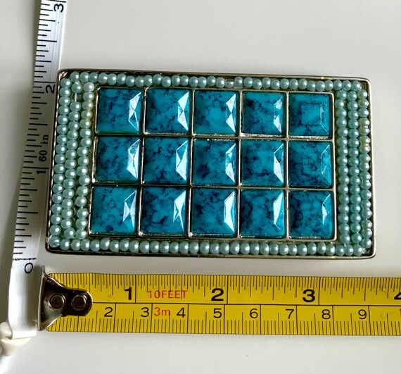 Large Rectangular Vintage Interchangeable Belt Bu… - image 2