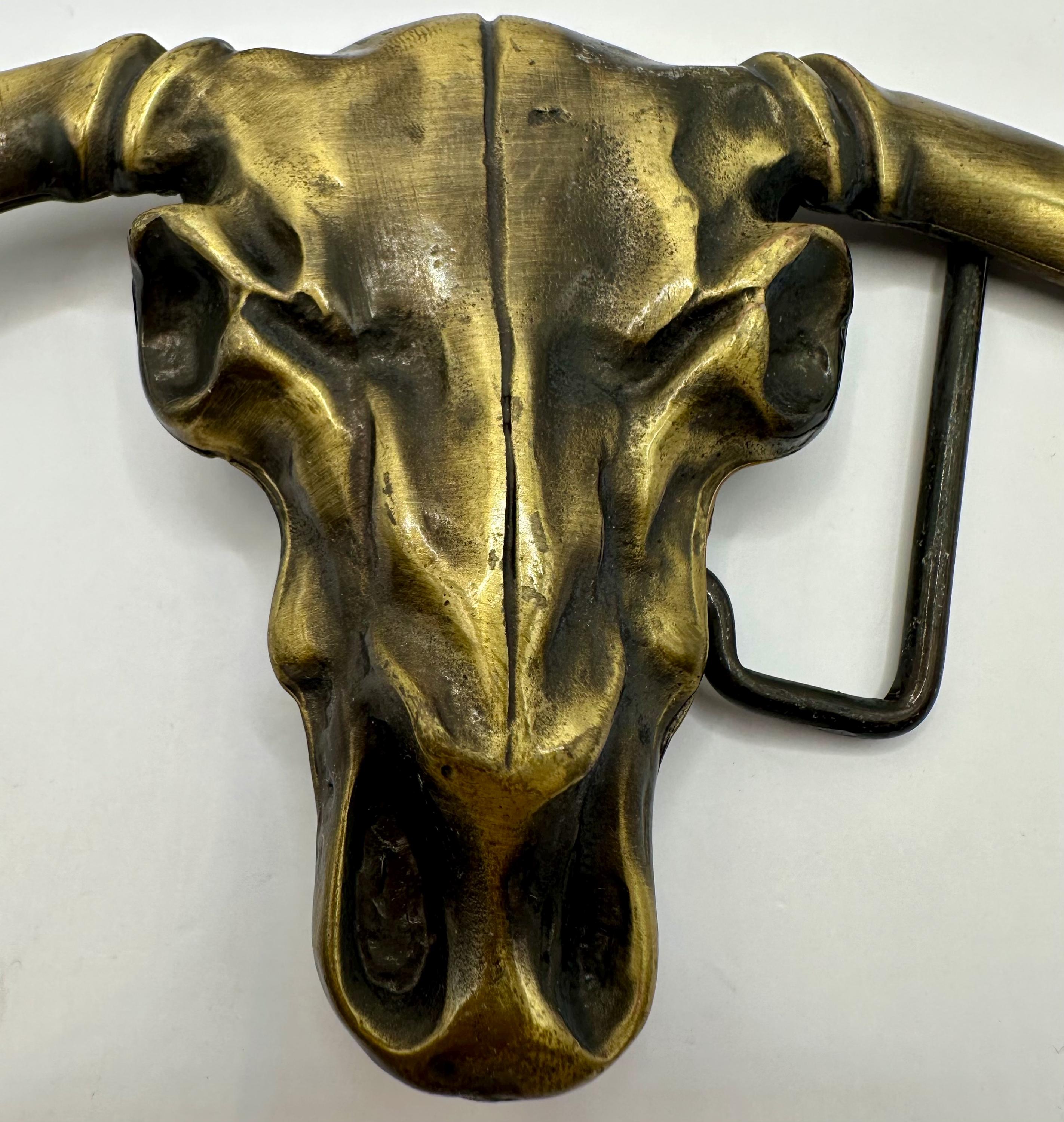 Vintage USA Made, Steerhead, Bull Skull Belt Buckle 
