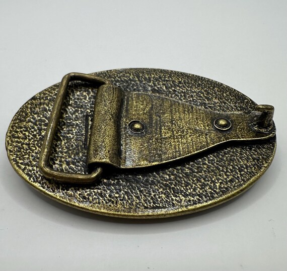 Vintage Oval Antique Brass Belt Buckle, USA Made  display picture 2