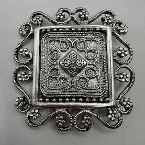 Bohemian Belt Buckle, Floral Belt Buckle, Hippie Belt Buckle, Silver Belt Buckle, Unique Belt Buckle, Rare Belt Buckle, Vintage Belt Buckle