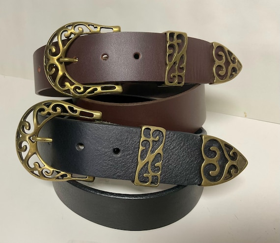 Set of 3 Vintage Belts with Decorative Buckles Custom Three Piece Belt Buckle Set - MollysCustomSilver main image 2