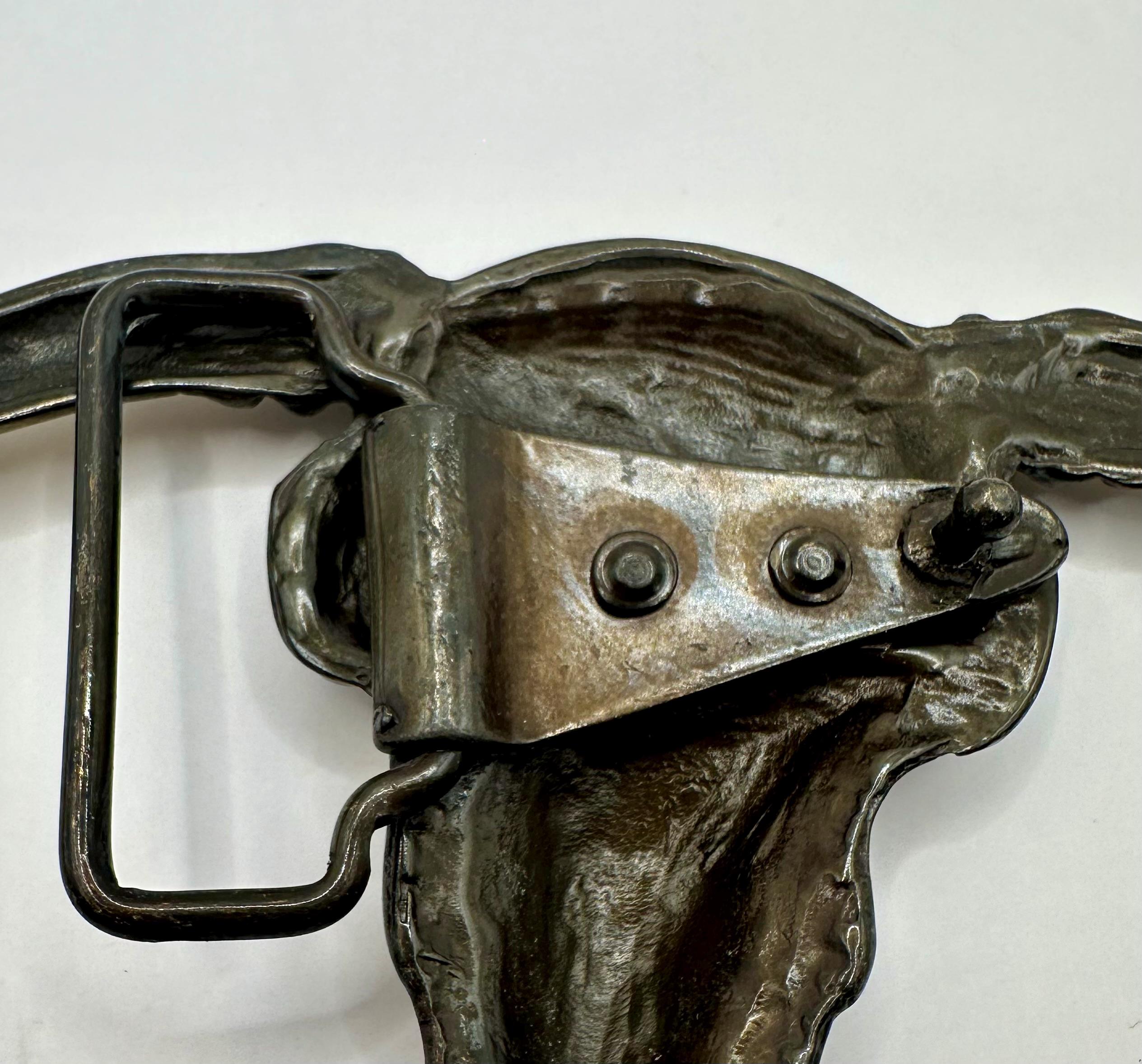 Vintage USA Made, Steerhead, Bull Skull Belt Buckle  display picture 1
