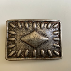 Classic Rectangular Belt Buckle Vintage Tribal Ethnic Viking Medieval Antique Nickel