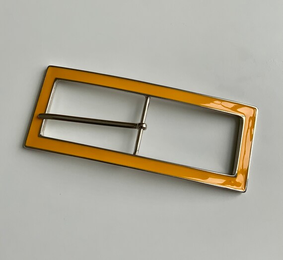 Large Primary Yellow Rectangular Centre Bar Belt … - image 6