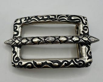Italian Rectangular Silver Belt Buckle With Space for  display picture 1