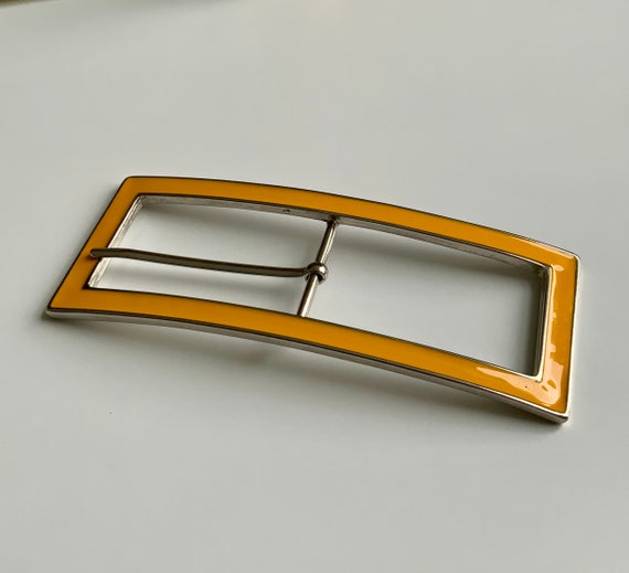Large Primary Yellow Rectangular Centre Bar Belt … - image 5