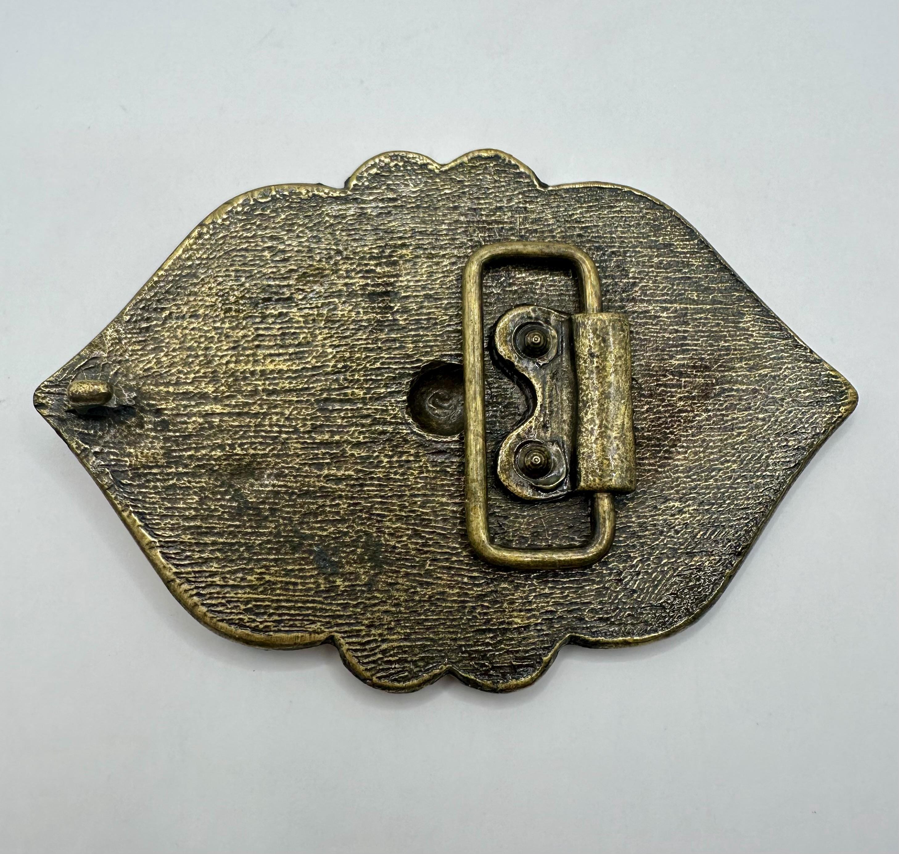 Vintage 80s Hammered Brass Slide Belt Buckle Made In India Boho Statement il_fullxfull.5105170798_8wny.jpg main image 2