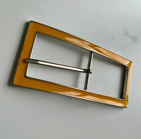 Large Primary Yellow Rectangular Centre Bar Belt … - image 7